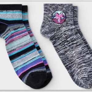 Original Use Black and White Ankle Socks - 2 Pairs